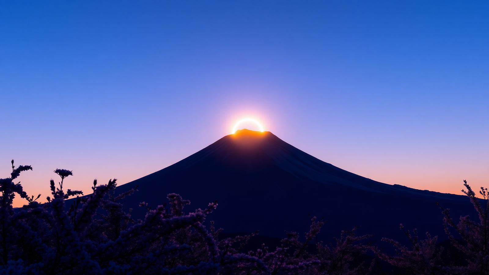 Halo above Mount Fuji